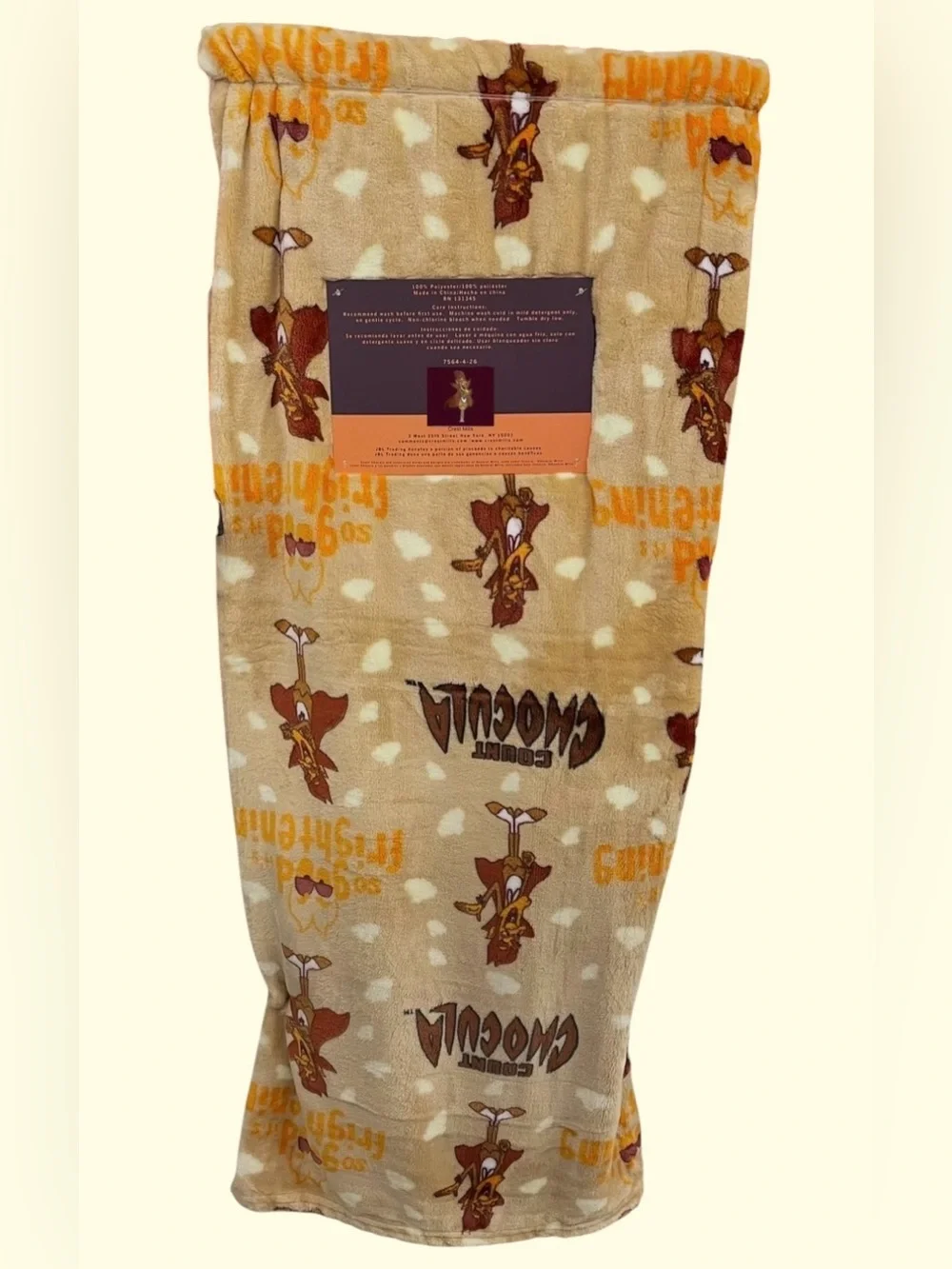 Count Chocula Halloween Blanket Throw Brown 60x70 Oversized Monster Cereals NWT